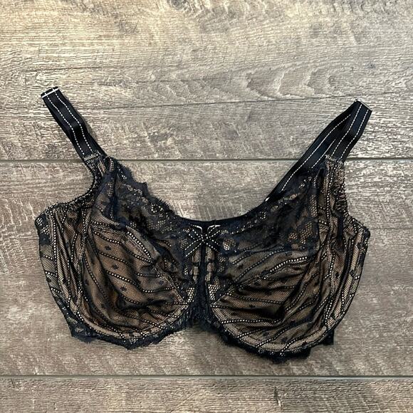 Chantelle Rive Gauche Full Coverage Unlined Bra Black Size 34DDDD - Picture 4 of 8